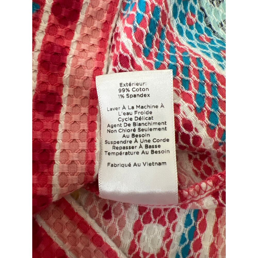 Talbots Size 12P Petite Geometric Mosaic Seersucker Sheath Dress With Pockets - Picture 5 of 5